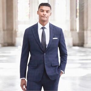 New NWT CALVIN KLEIN wool navy SLIM FIT Dress Coat men’s jacket size 44 regular